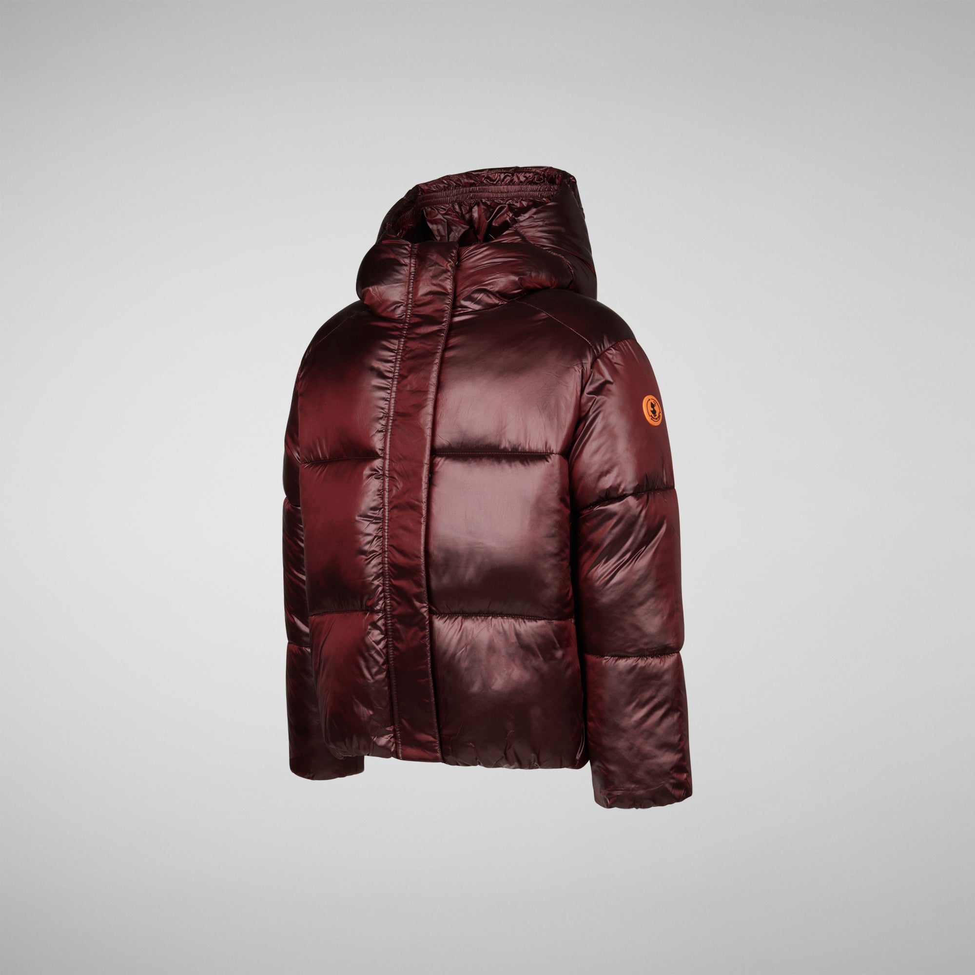 Girls' Ili Hooded Puffer Jacket in Burgundy Black