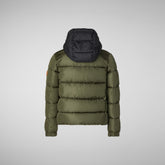 Boys' Rumex Hooded Puffer Jacket in Dusty Olive | Save The Duck