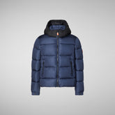Boys' Rumex Hooded Puffer Jacket in Navy Blue | Save The Duck