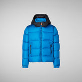 Boys' Rumex Hooded Puffer Jacket in Navy Blue | Save The Duck