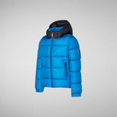 Boys' Rumex Hooded Puffer Jacket in Blue Berry - Boys' Sale | Save The Duck