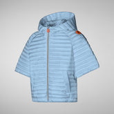 Girls' Gia Hooded Puffer Jacket in Dusty Blue - Girls' Animal-Free Puffer Jackets | Save The Duck