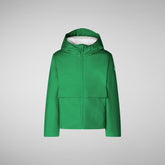 Unisex Kids' Rin Hooded Rain Jacket in Rainforest Green - New In Girls' | Save The Duck