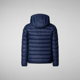 Girls' Lily Hooded Puffer Jacket in Navy Blue - Girls' Animal-Free Puffer Jackets | Save The Duck