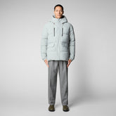 Men's Alter Hooded Quilted Parka in Frost Grey - Men's Parkas | Save The Duck