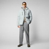 Men's Alter Hooded Quilted Parka in Frost Grey - Men's Parkas | Save The Duck