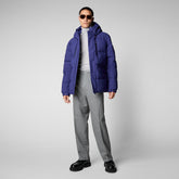 Men's Alter Hooded Quilted Parka in Eclipse Blue - Men's Parkas | Save The Duck