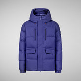 Men's Alter Hooded Quilted Parka in Navy Blue | Save The Duck