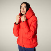Women's Parka Arena in Fiery Red - Arctic Woman | Save The Duck
