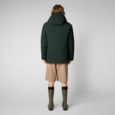 Men's Elon Hooded Parka in Green Black | Save The Duck