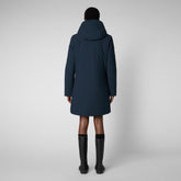 Women's Nellie Hooded Parka in Blue Black | Save The Duck