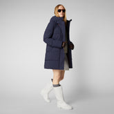 Women's Bethany Hooded Parka in Navy Blue - Women's Parkas | Save The Duck