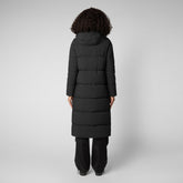 Women's Missy Long Hooded Puffer Coat in Black | Save The Duck