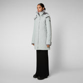 Women's Samantah Hooded Parka with Faux Fur Lining in Frost Grey | Save The Duck