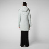Women's Samantah Hooded Parka with Faux Fur Lining in Frost Grey | Save The Duck