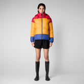 Unisex Chump Reversible Puffer Jacket in Flame Red/Beak Yellow/Eclipse Blue - Men's Collection | Save The Duck