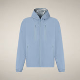 Men's Hooded Rain Jacket Zack in Cloud Blue - Jackets for Men | Save The Duck
