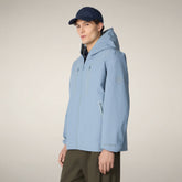 Men's Hooded Rain Jacket Zack in Cloud Blue | Save The Duck