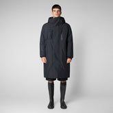 Unisex Luis Long Hooded Parka in Black - Pro-Tech Collection | Save The Duck