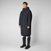 Unisex Luis Long Hooded Parka in Black | Save The Duck