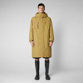 Unisex Luis Long Hooded Parka in Cork Brown | Save The Duck
