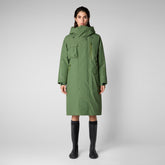 Unisex Luis Long Hooded Parka in Leaf Green - Pro-Tech Woman | Save The Duck
