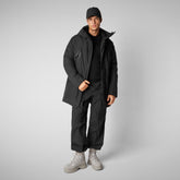 Men's coat Harvey in black - Men's Technical Jackets and Pro-Tech Coats | Save The Duck