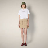 Women's Cargo Mini Skirt Gila in Stardust Beige - ASAP - Smartleisure Clothing Woman | Save The Duck