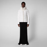 Women's Mei Puffer Jacket in Off White - Holiday Party Collection | Save The Duck