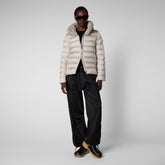 Women's Mei Puffer Jacket in Rainy Beige - IRIS Collection | Save The Duck