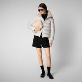 Woman's animal free puffer mei in fog grey - Fashion Woman | Save The Duck