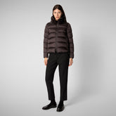 Woman's animal free puffer mei in brown black - Fashion Woman | Save The Duck