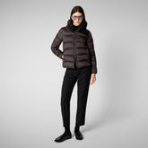 Woman's animal free puffer mei in brown black - Fashion Woman | Save The Duck