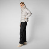 Women's animal free Puffer jacket Mei in RAINY BEIGE | Save The Duck