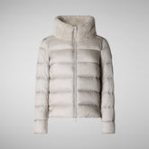 Women's animal free Puffer jacket Mei in RAINY BEIGE | Save The Duck