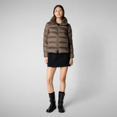 Women's animal free Puffer jacket Mei in MUD GREY | Save The Duck