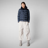 Women's animal free Puffer mei in night blue - Women's Animal-Free Puffer jackets | Save The Duck