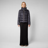 Women's Elsie Puffer Jacket in Ebony Grey - Fall Winter 2023 Collection | Save The Duck