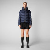 Women's Elsie Puffer Jacket in Blue Black - Fall Winter 2023 Women's Collection | Save The Duck