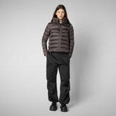 Women's Animal free Puffer Jacket Elsie in Brown Black | Save The Duck