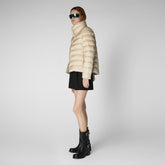 Woman's Elsie Puffer Jacket in Shore Beige - Women's Icons | Save The Duck