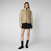 Woman's Elsie Puffer Jacket in Wood Beige | Save The Duck