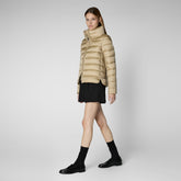 Woman's Elsie Puffer Jacket in Wood Beige | Save The Duck