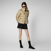 Woman's Elsie Puffer Jacket in Wood Beige | Save The Duck