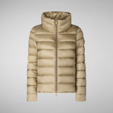 Woman's Elsie Puffer Jacket in Wood Beige | Save The Duck