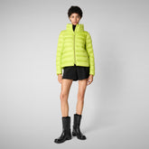 Women's Animal free Puffer Jacket Elsie in Lichen Green | Save The Duck