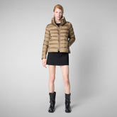 Woman's Elsie Puffer Jacket in Husk Green - Women's Icons | Save The Duck