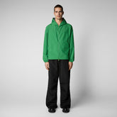 Men's Zayn Hooded Rain Jacket in Rainforest Green - Men's Raincoats | Save The Duck