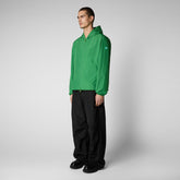 Men's Zayn Hooded Rain Jacket in Rainforest Green - Men's Raincoats | Save The Duck