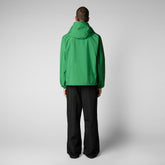 Men's Zayn Hooded Rain Jacket in Rainforest Green - Men | Save The Duck